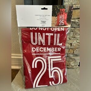 Santa Toy Sack Jute Drawstring Red Toy Gift Bags Do Not Open Until December 25th